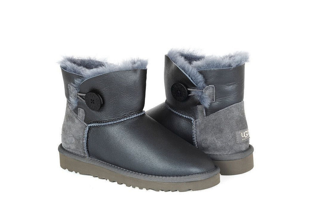 UGG Mini Bailey Button Metallic Grey
