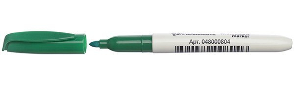 Маркер для доски Workmate W-8, пулевидный наконечник, 1-3 мм, зеленый, 12 штук
