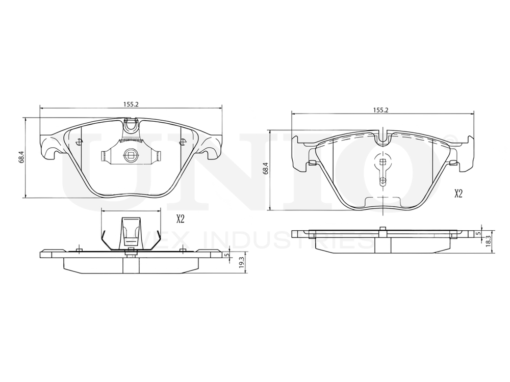 Колодки тормозные диск. передние UNIO BRP-20439
