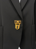 Пиджак CW01733 однотонный с розовой подкладой с застежкой-замком