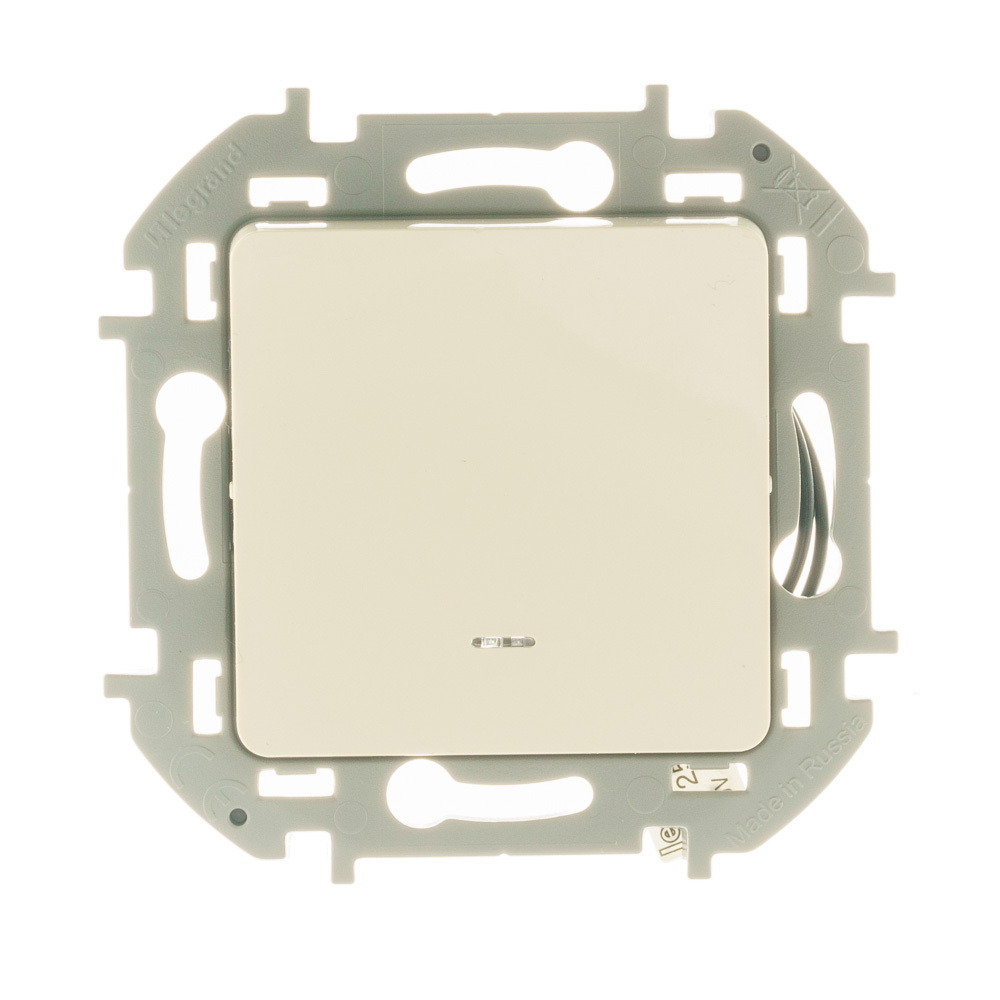 Переключатель 1-клавишный с подсветкой LEGRAND Inspiria 673661 слоновая кость