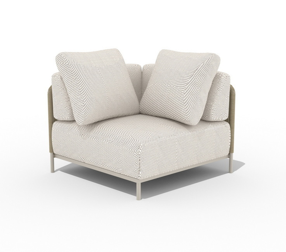 "Мальдивы" трансформирующаяся лаунж-зона из искусственного ротанга, цвет соломенный