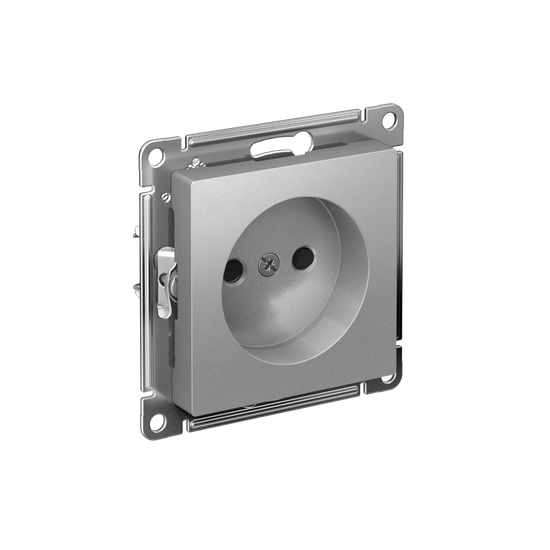 Розетка AtlasDesign 16А без заземл. защ. шторки быстрозажим. клем. механизм алюм. SE ATN000349S