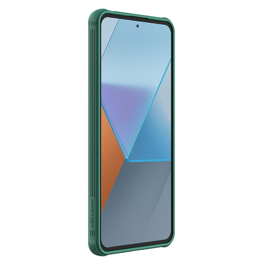 Чехол зеленого цвета (Deep Green) с защитной шторкой для камеры от Nillkin на Xiaomi Redmi Note 13 Pro 5G и Poco X6 5G, серия CamShield Pro Case