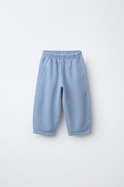 ZARA БАЗОВЫЕ СПОРТИВНЫЕ БРЮКИ ИЗ ФЛИСА, СИНИЙ