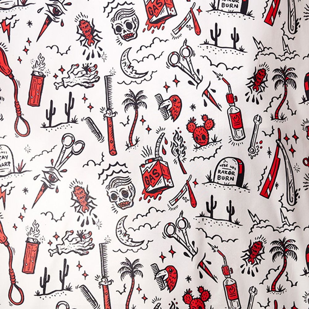 Накидка парикмахерская 140х160см "barber's horror" белый Harizma h10890