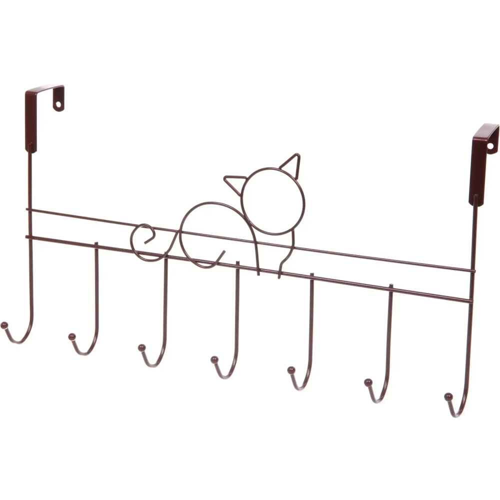 Крючки надверные на планке «ЛОФТ ТАМБЛ», котенок, цвет бронза, 41*21см (Лейбл Селфи)