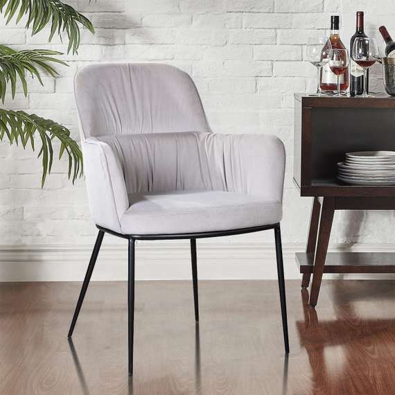 Стул с подлокотниками Barkley серый микровелюр