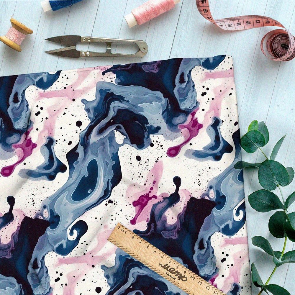 Ткань премиум габардин абстрактные пятна