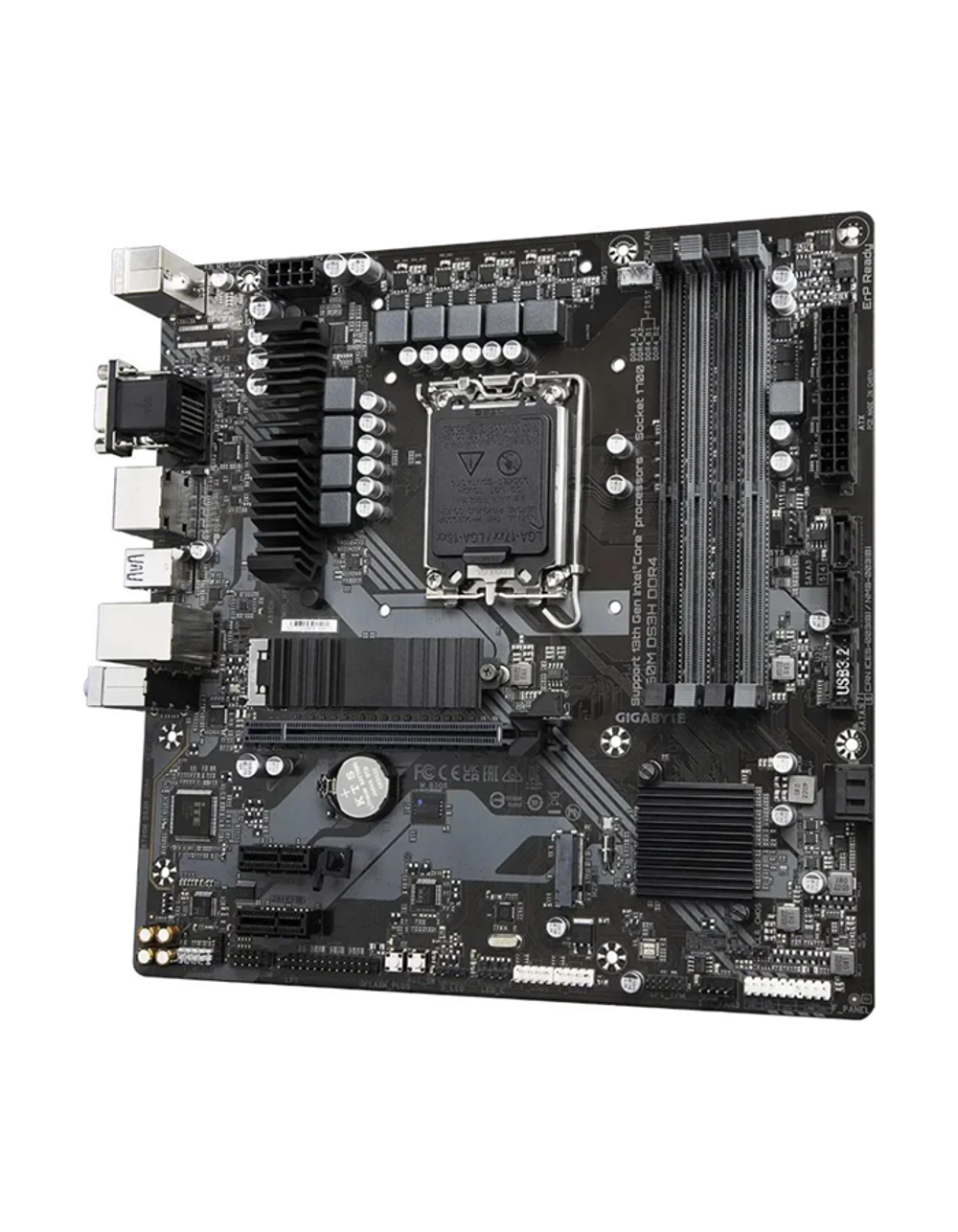 GIGABYTE B760M DS3H DDR4, LGA1700, B760, 4*DDR4, 4*SATA, 2*M.2, 3*USB 3.2, 2*USB 2.0, Type-C, 1*PCIx16, 2*PCIx1, D-Sub+HDMI+2*DP, mATX