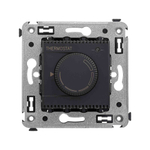 Термостат для теплых полов в стену, "Avanti", "Черный матовый"