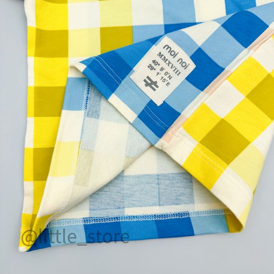 Футболка из футера (тонкого) Moi Noi, Клетка на бежевом