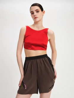 Шорты шелковые с вышивкой OLA OLA