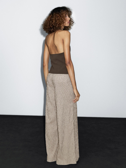 Massimo Dutti Брюки из рельефной ткани, белый/черный