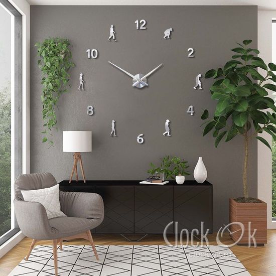 Настенные 3D часы Эволюция