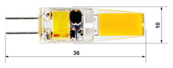 Лампа светодиодная 3W 12V R10 G4 - цвет Белый