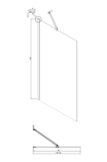 Шторка для ванны Ambassador Bath Screens 16041206 (70х140) черный,стекло прозрачное,неподвижное,1 место