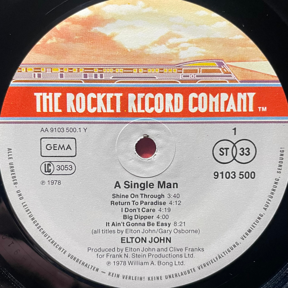 Elton John ‎– A Single Man (Германия 1978г.)