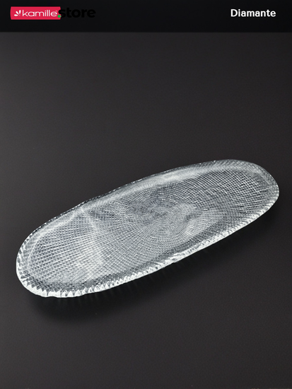 Блюдо овальное 38 см. из стекла, Diamante