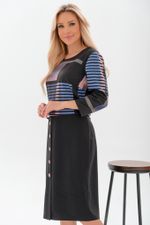 Платье Айза (черный/голубой/розовый) Р11-1013 Nikol (Акция)