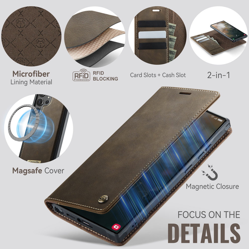 Чехол-кошелек CaseMe 2 in 1 MagSafe Samsung Galaxy S24 Ultra
