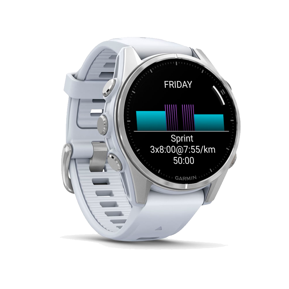 Умные часы Garmin Fenix 8, 43mm, Amoled Silver with Whitestone Silicone Band (010-02903-00)