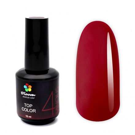 Bloom Vinous Top Color №4 - Топ для гель-лака Бордовый, 15 мл