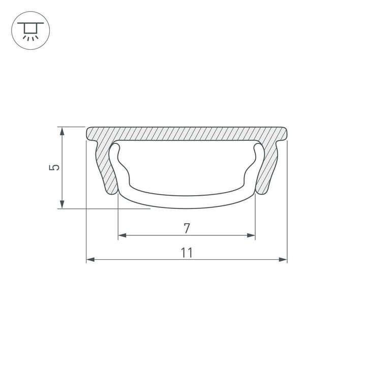 Профиль Arlight ARH-Bent-W11-2000 Anod Black 039583