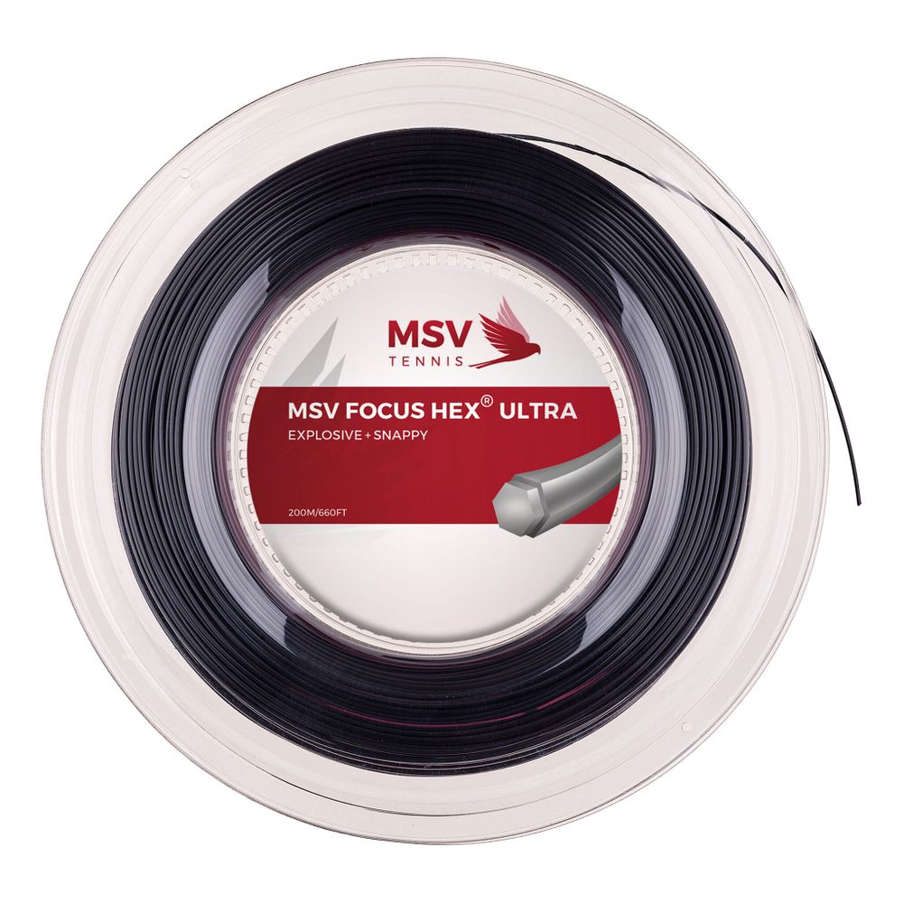 Струны теннисные MSV Focus-HEX Ultra String Reel 200m - Black