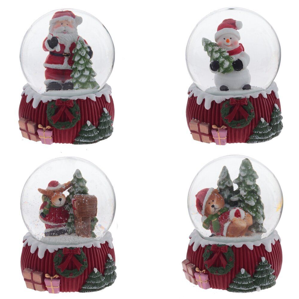 GAEM Фигурка декор в стекл шаре "Мишка/Снеговик/Дед Мороз/Олень", D 6.5 см, L6,5 W6,5 H9 см, 4в.