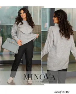 Свитер 7862-серый Minova