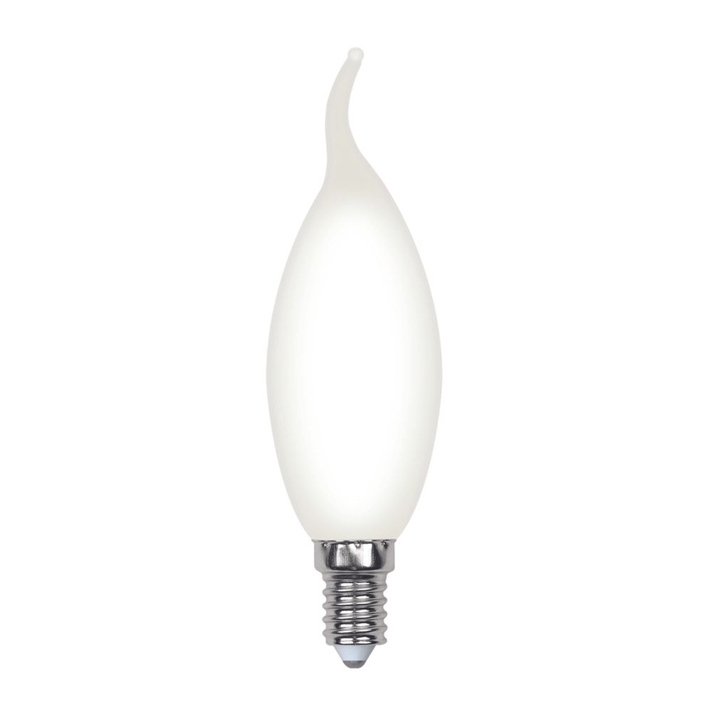 LED-CW35-7W-4000K-E14-FR-SLF Лампа светодиодная. Форма свеча на ветру. матовая. Белый свет 4000К. ТМ Volpe