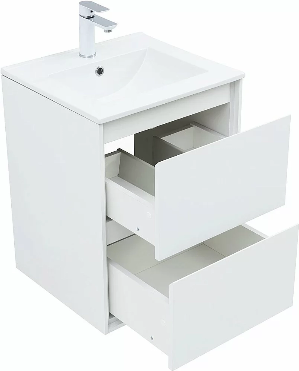 Тумба с раковиной Aquanet Милан 336366/330428 50 белый глянец