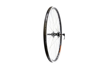 Колесо заднее 27,5" TRIX, обод алюм., двойной, 36H, фрезерованный, Disk, под трещотку, гайки, черная