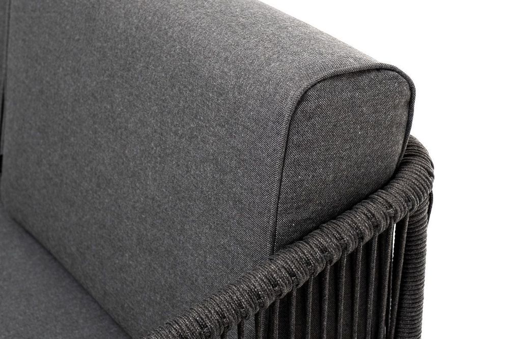 "Канны" модульная угловая лаунж-зона из роупа (веревки), цвет темно-серый