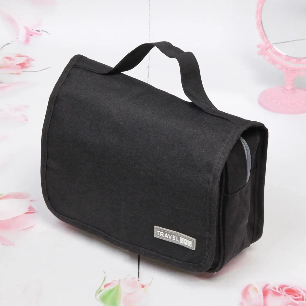 Косметичка - органайзер «Classic», цвет черный, в склад. виде 20*24*9, в расклад. виде 42*24*9см (несессер)