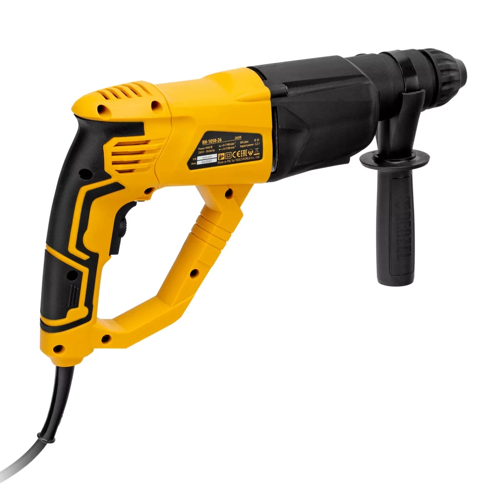 Перфоратор электрический RH-1050-26, SDS-plus, 1050 Вт, 3,2 Дж, 3 плюс 1 реж.// Denzel