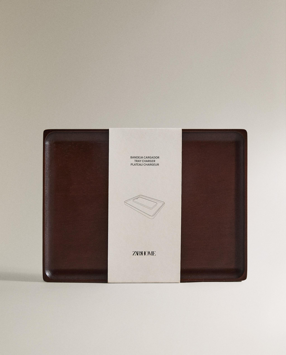 Zara Home Поднос из дерева, цвет коричневый, 20 см