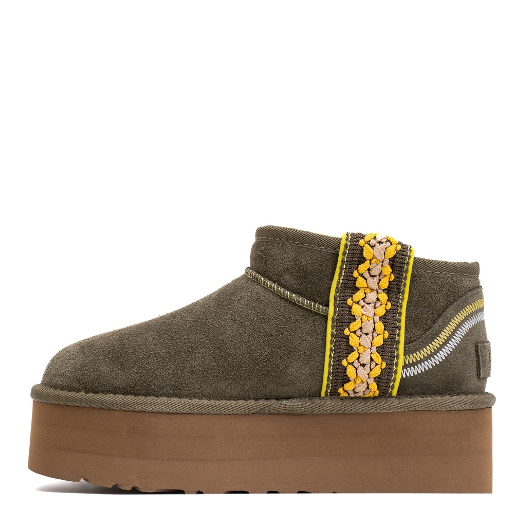 UGG Classic Ultra Mini Braid Platform Burnt Olive