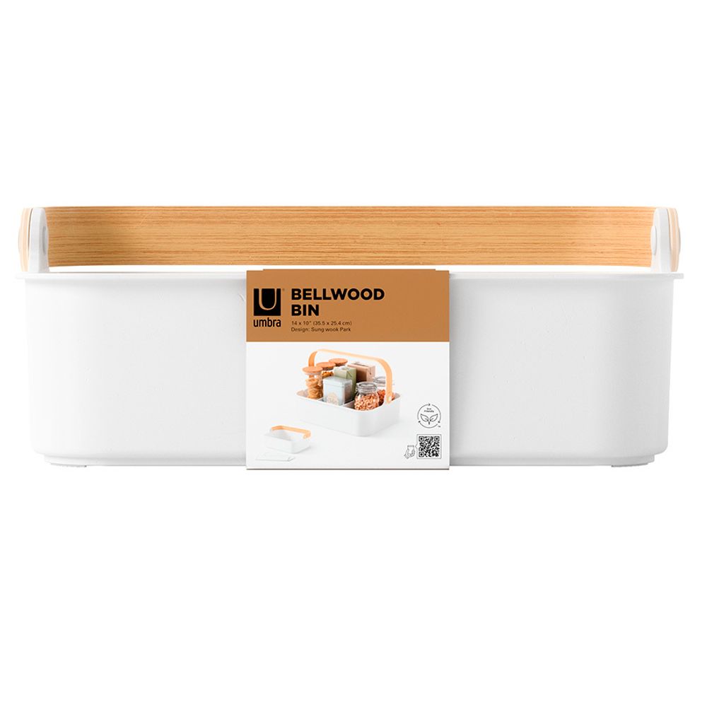 Органайзер Bellwood, 37х27 см, белый/натуральное дерево