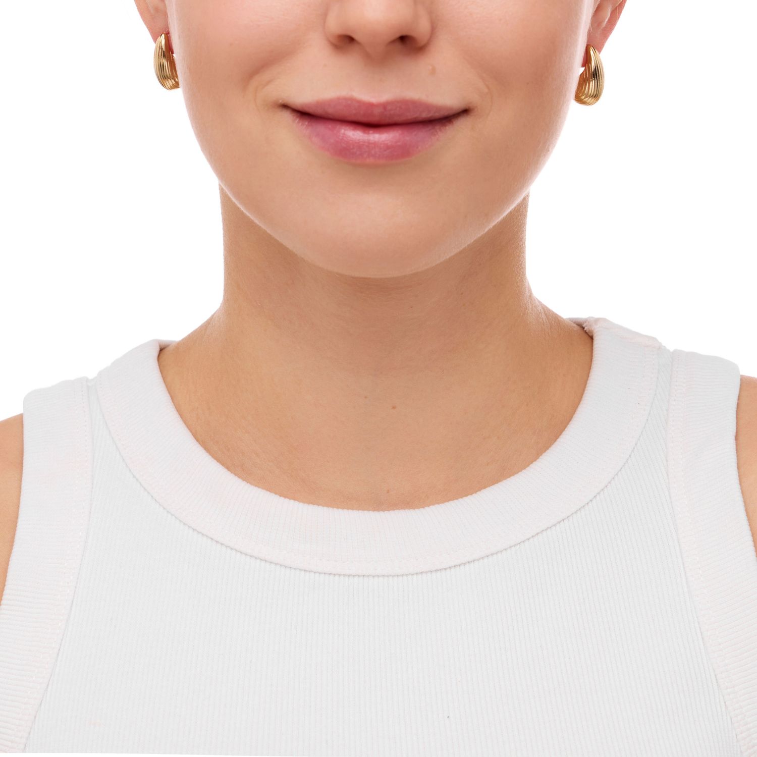 Серьги Striped Comma Earrings - Gold