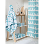 Штора для ванной Popple голубого цвета Cuts&Pieces 180х200 см