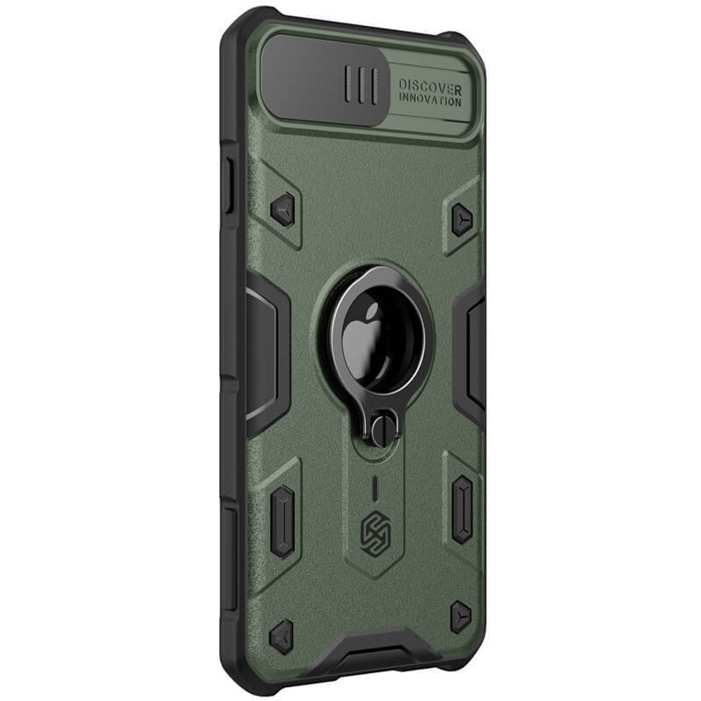 Противоударный чехол с кольцом и защитой камеры Nillkin CamShield Armor Case для iPhone SE 2020 / 7 / 8