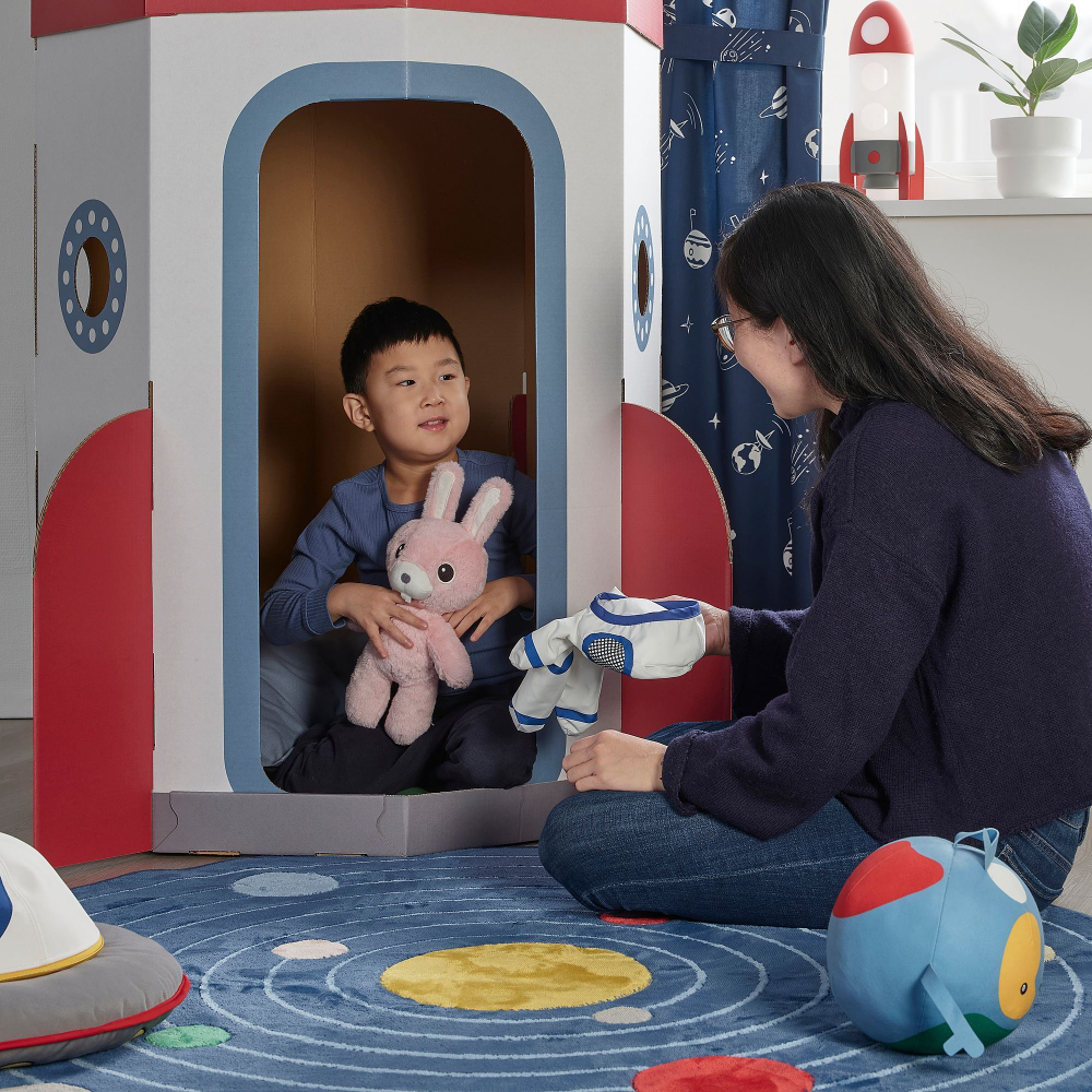 Мягкая игрушка IKEA AFTONSPARV (АФТОНСПАРВ), Заяц космонавт, 28 см