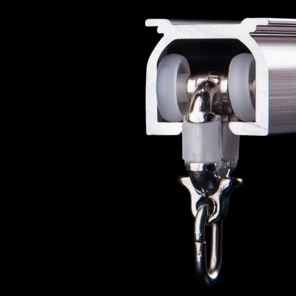 Тихий алюминиевый карниз для штор с бегунками, потолочный/настенный