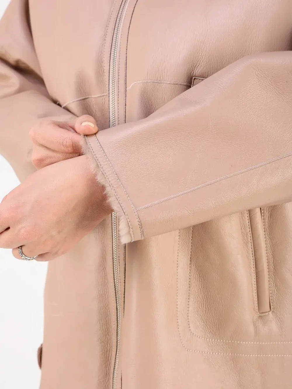 Дубленка зимняя натуральная оверсайз больших размеров