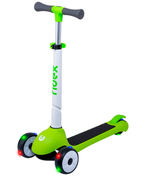 Самокат детский 3-х колесный RIDEX Motley, 120/90 мм, белый/зеленый