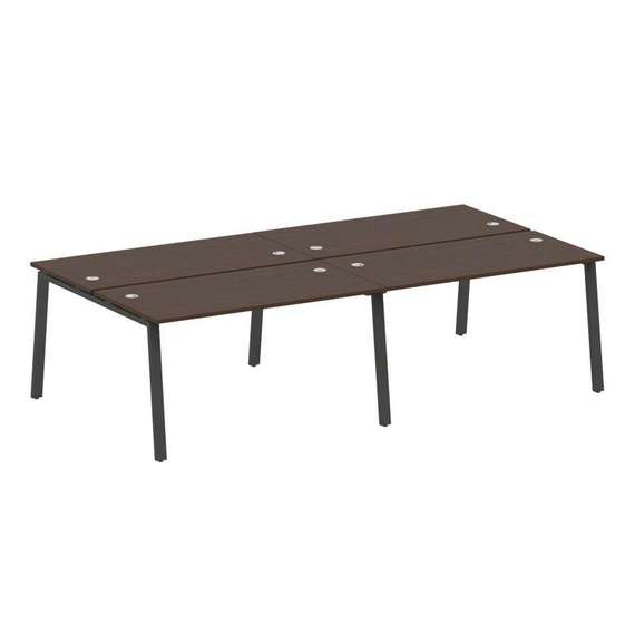 Metal System Рабочая станция на 4 места на А-образном м/к БА.СМ-4.3 Венге Цаво/Металл Антрацит 2800*