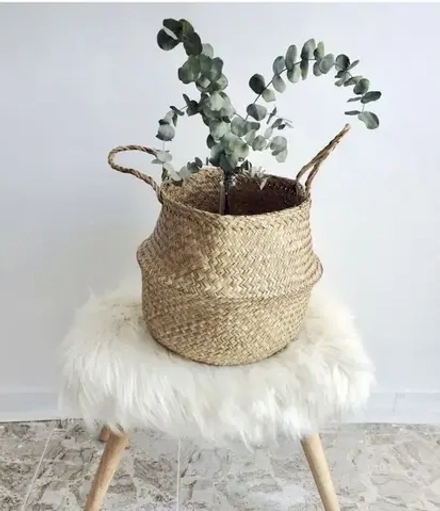 Корзина в скандинавском стиле, 26*28*32см, из морских водорослей L