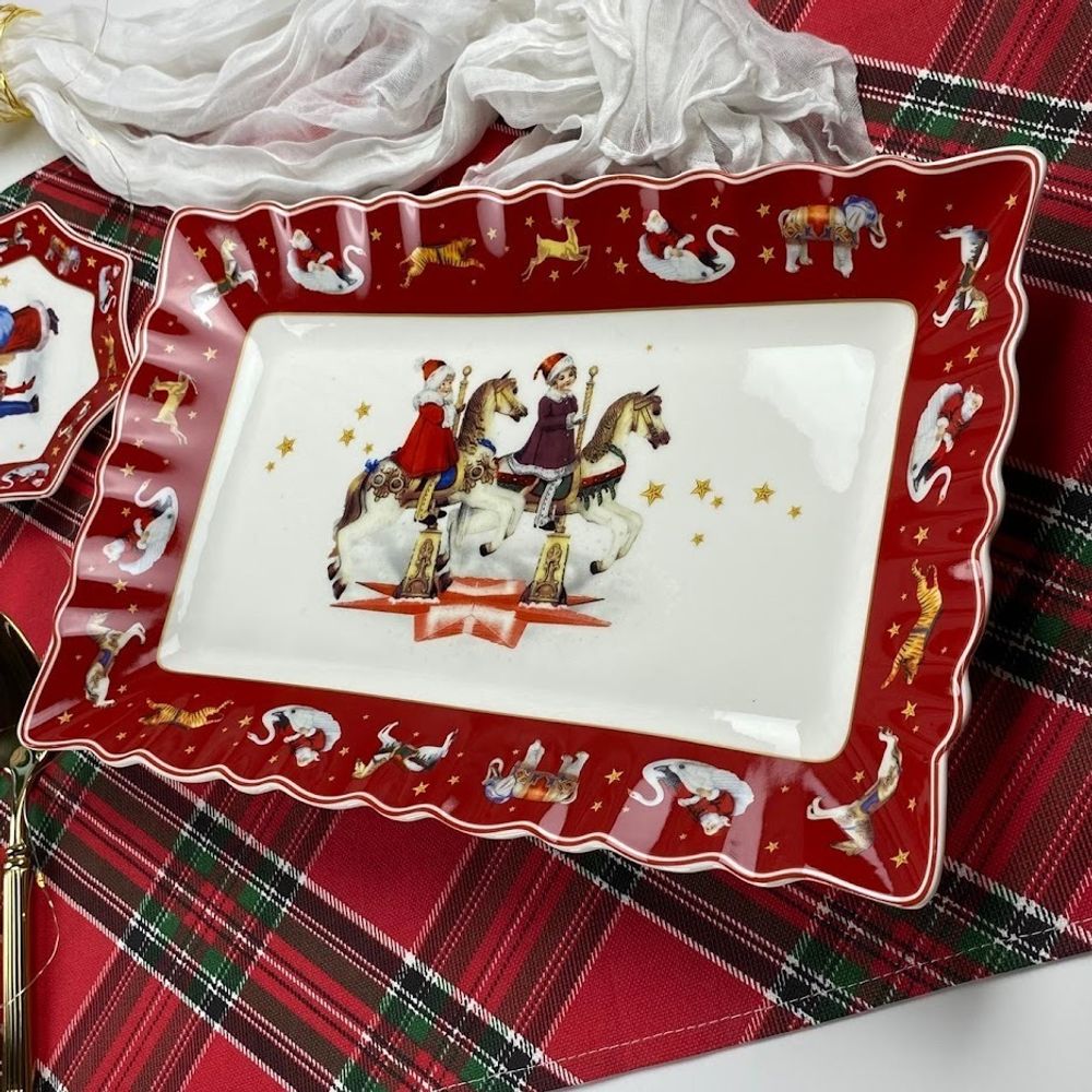 Lenardi 305-175 Прямоугольное блюдо 35х23х3,5см НОВЫЙ ГОД в под.уп.(х8)Фарфор